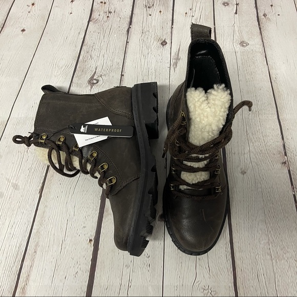 NWT SOREL Lennox shearling combat boots - Picture 2 of 14